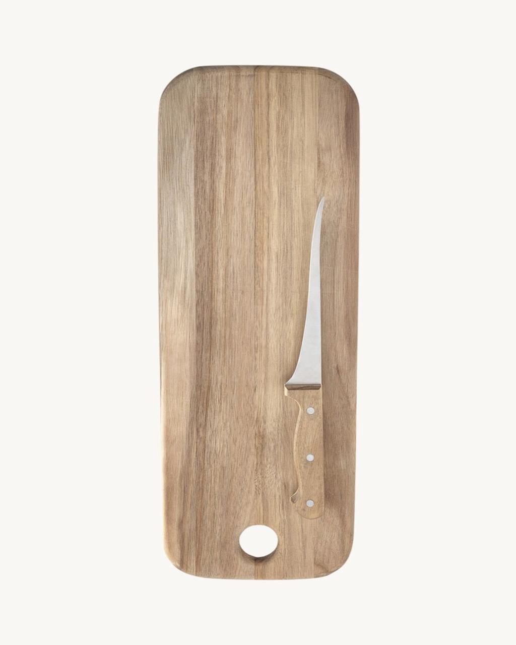 Cutting board with fillet knife