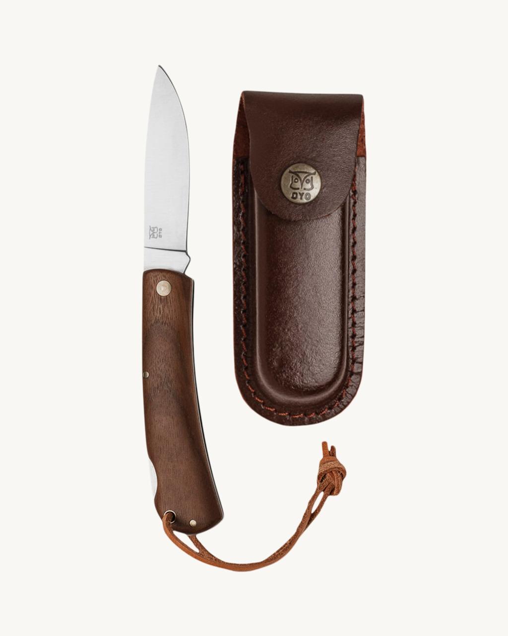 Nordmarka folding knife w/leather sheath